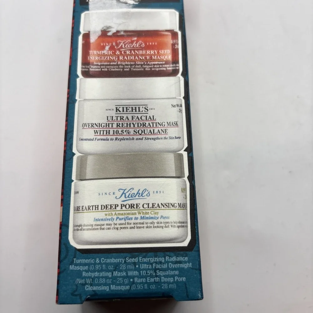 Kiehl's Merry Masking Trio Holiday Gift Set Of 3 Face Mask Minis Travel Size NEW